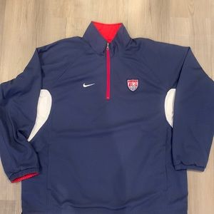 Nike USA US Soccer Team Clima Fit Windbreaker Pullover Training Top Sz XXL